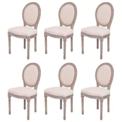 Set 6 Silla Luis Xvi Medallon Vintage Importad- Alto Impacto