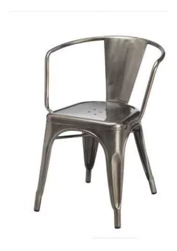 Set * 2 Sillon Tolix Comedor Exterior Metalico- Alto Impacto