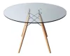 Mesa Eames Dsw Madera Vidrio Redonda 100 Cm - Alto Impacto- - comprar online