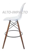 Set 2 Banqueta Taburete Eames Dsw Transparente Base Madera - comprar online