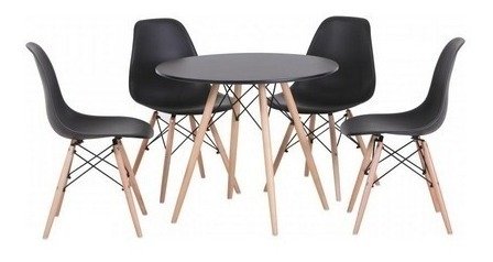 Combo Mesa Eames Madera 80 Cm + 4 Sillas Eames- Alto Impacto