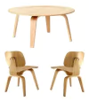 Imagen de Mesa Ratona Baja Eames Lcw Plywood 86cms Diámetro