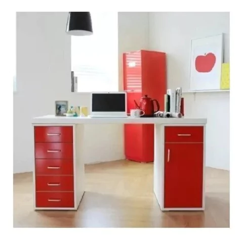 Escritorio One Ai09 + Lockers + Mesa Luz