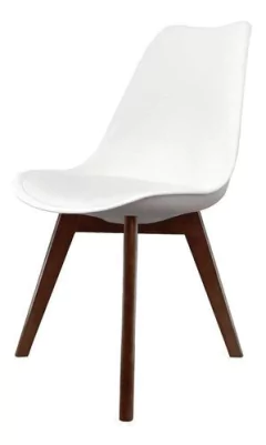 Set 4 Silla Tulip Escandinava Eames Base Madera Oscura