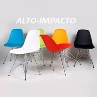 Set * 4 Silla Miller Dsr Eames Abs Cromada- Alto Impacto-