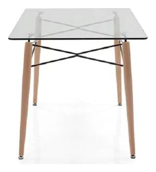 Imagen de Combo Mesa Eames Vidrio 120 + 4 Sillas Eames Transparente