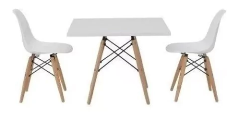 Combo Mesa Eames Cuadrada 2 Sillas Kids Niños- Alto Impacto