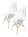 Set 6 Silla Eames Dsw Transparente Pata Madera- Alto Impacto - comprar online