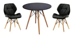 Combo Mesa Eames 80cm + 2 Sillas Eames Diamond Dsw