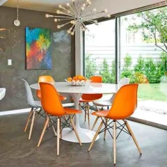 Combo Mesa Tulip Oval 180 + 6 Silla Eames Dsw - Alto Impacto