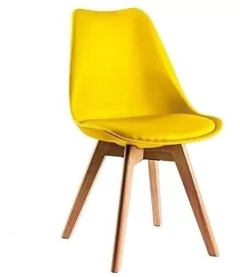 Set * 4 Silla Tulip Escandinava Eames Amarilla- Alto Impacto