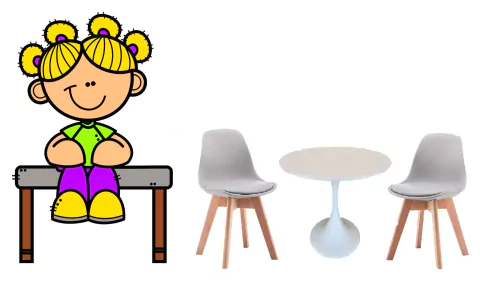 Set Mesa Tulip Kids + 2 Sillas Niños Infantil Baby Blanca 60 cm