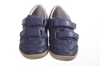 10900 -Infantil Menino Sapatênis em couro azul marinho velcro Hobby