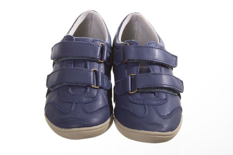 10900 -Infantil Menino Sapatênis em couro azul marinho velcro Hobby