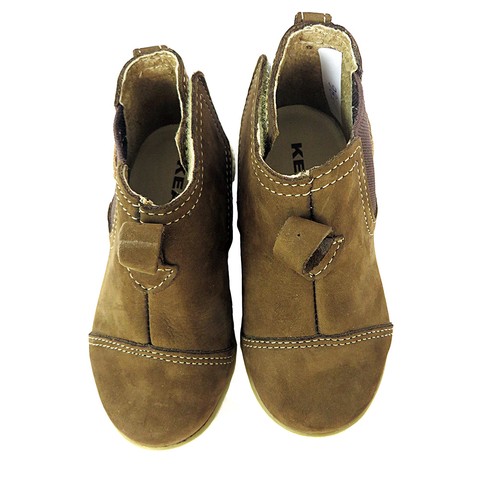 11586 - Infantil Masculino Botina em couro nobuck marrom castor Kea