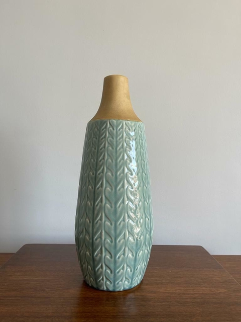 Jarrón Turquesa y Beige