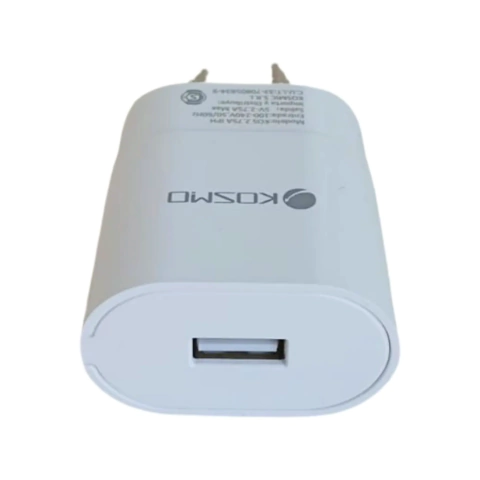 CARGADOR CELULAR RAPIDO KOSMO 2.75A C USB CON CABLE DESMONTABLE TIPO USB A C