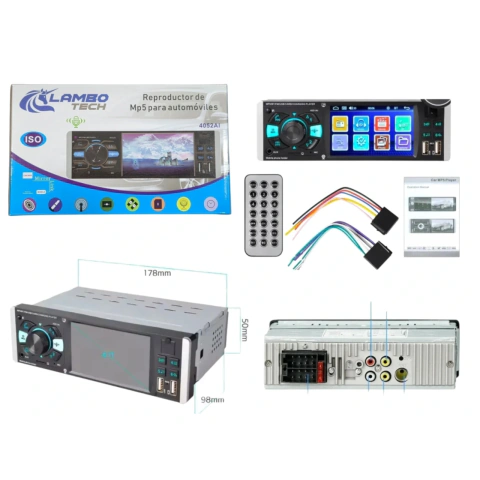AUTOESTEREO LAMBOTECH PANTALLA 4,1" REPRODUCTOR MP5 CONTROL REMOTO
