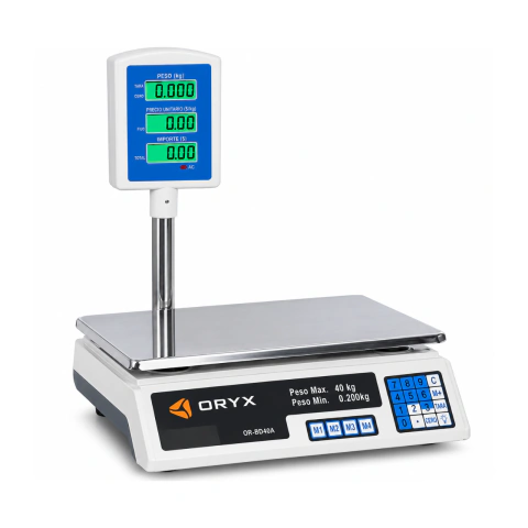 BALANZA COMERCIAL ORYX DIGITAL CON MASTIL VISOR 40KG VERDULERIA FIAMBRERIA