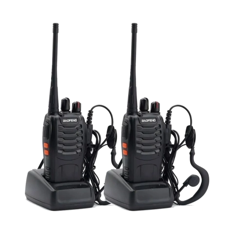 KIT 2 HANDYES BAOFENG RADIO WALKIE TALKIE BF888S 16 CH UHF BANDAS DE FRECUENCIA 16 COLOR NEGRO