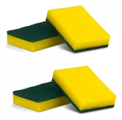 Kit 100 Unidades Bucha Esponja Limpeza Delicada Amarela - Kausben