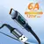 6a 120w usb a tipo c cabo de carga super rápido cabo de dados de náilon para x
