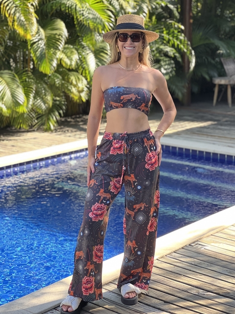 Kit calça malha + cropped Rosa mística - comprar online