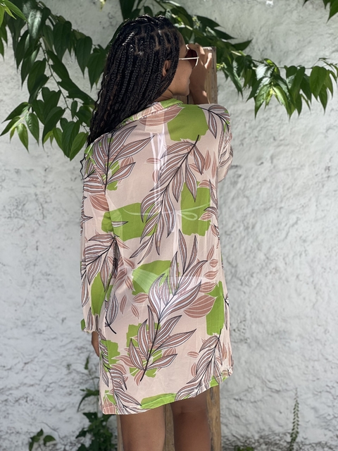 Camisão sem botão, folhas marrom REF 47982