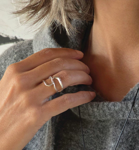 Anillo Gotas plata 925