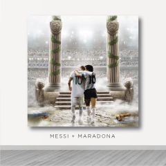 Cuadro Rectangular Maradona- Messi  #39