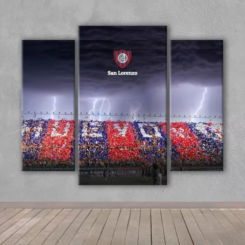 Cuadros Trípticos Irregulares San Lorenzo "Volvimos para Siempre foto2"