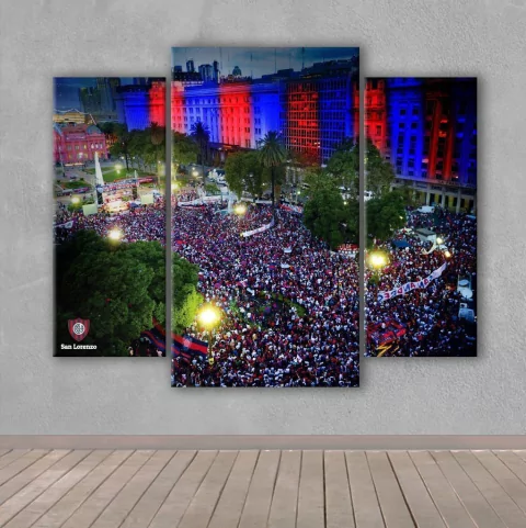 Cuadros Trípticos Irregulares San Lorenzo "Volvimos para Siempre"