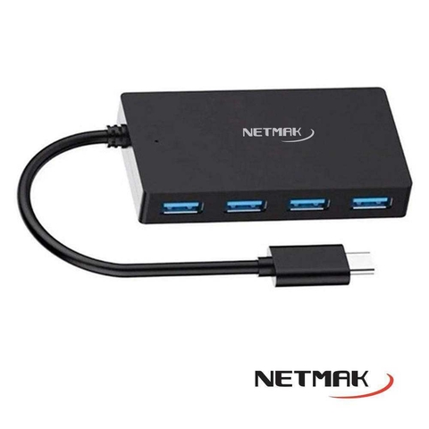 Hub USB TIPO C 2.0 Nermak 4 puertos 2.0 NM-HUBC