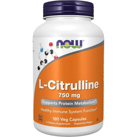 NOW Foods L-Citrulina 750 mg 180 Cápsulas Veg