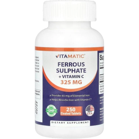 Vitamatic Hierro con Vitamina C 65 mg 250 Tabletas