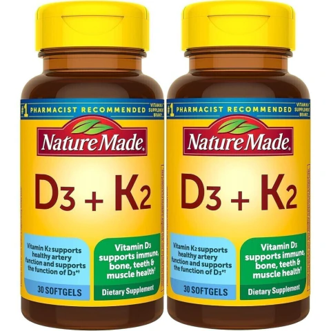 Nature Made Vitamina D3 K2 5000 UI Pack 2x30