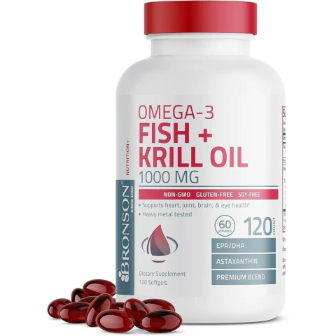 Bronson Omega-3 Pescado y Krill 120 Cápsulas