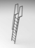 Escalera para altillo con escalones de hierro cuadrados, baranda y patines - comprar online