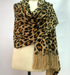 PASHMINA ANIMAL PRINT CON FLECOS - tienda online