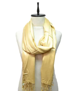 PASHMINA SATINADA LISA CON FLECOS