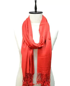 PASHMINA SATINADA LISA CON FLECOS