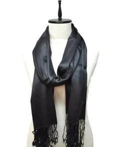 PASHMINA SATINADA LISA CON FLECOS - comprar online