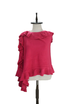 PONCHO TEJIDO CON VOLADOS LATERALES - comprar online