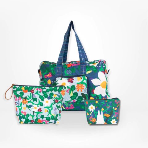 Set viaje finde xl: bolso plegable y 2 organizadores necessaire en internet