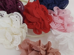 Vincha Flor Grande Broderie