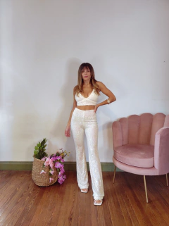 Trajecito Chicago blanco tornasolado - tienda online