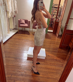 Vestido Positano Plata de pedrería - STOCK LIMITADO - Coronadas De Gloria