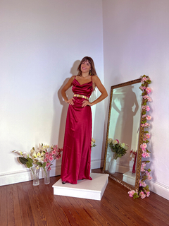 Vestido India bordó