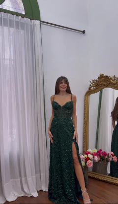 Vestido Asturias verde esmeralda - tienda online