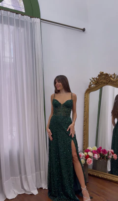 Vestido Asturias verde esmeralda - comprar online
